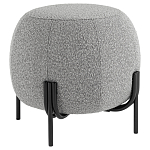 Пуф в ткани букле серого цвета Pikelet варинант исполнения - 1 | Loft Concept в Новосибирске
