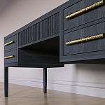 Большой Рабочий стол Primo с 5 выдвижными ящиками Черный дуб варинант исполнения - 3 | Loft Concept в Новосибирске