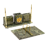 Настольный письменный набор из змеевика с гербом России Successful Leader варинант исполнения - 3 | Loft Concept в Новосибирске