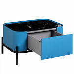 Тумба прикроватная чёрно-голубая с  ящиком Blue Cabinet варинант исполнения - 2 | Loft Concept в Новосибирске