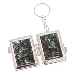 Зеркало брелок складное двухстороннее из натурального камня Серафинит Stone Mirrors варинант исполнения - 2 | Loft Concept в Новосибирске