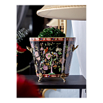 Кашпо из фарфора черная с цветочной росписью и бронзовой стрекозой Spring Garden варинант исполнения - 4 | Loft Concept в Новосибирске