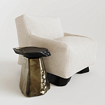 Кресло Cannes с мягкой обивкой букле молочного цвета  варинант исполнения - 1 | Loft Concept в Новосибирске