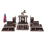 Настольный письменный набор из природного камня обсидиана с декором в виде Коня Team leader варинант исполнения - 1 | Loft Concept в Новосибирске