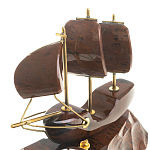 Часы настольные в виде парусника из натурального камня Обсидиан Sailboat Stone Clock варинант исполнения - 3 | Loft Concept в Новосибирске