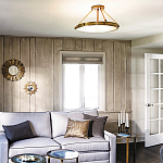 Потолочный светильник цвета латунь с плоским круглым плафоном Hinkley варинант исполнения - 2 | Loft Concept в Новосибирске