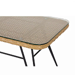 Журнальный столик с столешницей из ротанга и стекла Wicker Tabletop Under Glass варинант исполнения - 2 | Loft Concept в Новосибирске