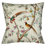 Подушка декоративная с изображением птиц в саду Beige Chinoiserie Birds in the Peach Orchard Cushion варинант исполнения - 1 | Loft Concept в Новосибирске