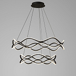 Люстра подвесная с волнообразным черным каркасом Black Tsunami варинант исполнения - 2 | Loft Concept в Новосибирске