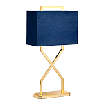 Настольная лампа с основанием из полированного золота и прямоугольным абажуром глубокого синего цвета Elstead Lighting варинант исполнения - 5 | Loft Concept в Новосибирске