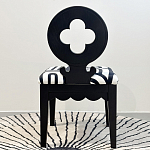 Дизайнерский стул с круглой деревянной спинкой Black and White Clover варинант исполнения - 3 | Loft Concept в Новосибирске