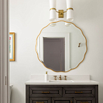 Золотое настенное зеркало Yvon Mirror варинант исполнения - 4 | Loft Concept в Новосибирске