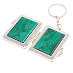 Зеркало брелок складное двухстороннее из натурального камня Малахит Stone Mirrors варинант исполнения - 2 | Loft Concept в Новосибирске