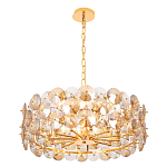 Люстра круглая золотого цвета с круглыми хрустальным элементами Solyria варинант исполнения - 4 | Loft Concept в Новосибирске
