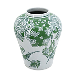 Ваза с зелеными цветочными и птичьими мотивами Vase Inspired by Nature варинант исполнения - 2 | Loft Concept в Новосибирске