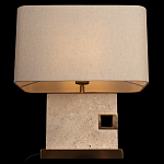 Настольная лампа с прямоугольным основанием из натурального камня c тканевым абажуром Lapis Tiburtinus варинант исполнения - 4 | Loft Concept в Новосибирске