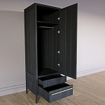 Узкий Шкаф Primo с 2 выдвижными ящиками Черный дуб варинант исполнения - 7 | Loft Concept в Новосибирске