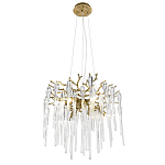 Люстра подвесная круглая в виде ветвей деревьев бронзового цвета с прозрачными подвесками-каплями Droplet Chandelier варинант исполнения - 1 | Loft Concept в Новосибирске