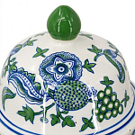 Ваза с крышкой и зелено-голубым цветочным узором на белом фоне Blue & White Ornament варинант исполнения - 3 | Loft Concept в Новосибирске