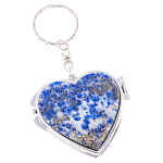 Зеркало брелок складное двухстороннее в форме сердца из натурального камня Лазурит Stone Mirrors варинант исполнения - 1 | Loft Concept в Новосибирске