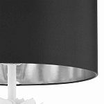 Торшер с декором в виде белого цветка магнолии на каркасе и черным абажуром White Magnolia варинант исполнения - 3 | Loft Concept в Новосибирске