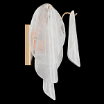 Бра из полупрозрачных овальных лепестков из стекла с металлическим основанием золотого цвета Nazaire Glass Lighting варинант исполнения - 2 | Loft Concept в Новосибирске