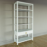 Стеллаж Elsa Dreams White со стеклянными полками и ящиком варинант исполнения - 1 | Loft Concept в Новосибирске