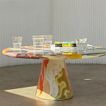 Дизайнерский журнальный стол с цветным орнаментом Unyly варинант исполнения - 2 | Loft Concept в Новосибирске