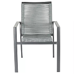 Стул темно-серый с высокой плетеной спинкой и сиденьем Braided Strength варинант исполнения - 1 | Loft Concept в Новосибирске