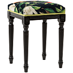 Банкетка из натурального бука черная с изображением птиц и цветов Blooming Birds2 варинант исполнения - 3 | Loft Concept в Новосибирске