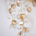 Бра золотого цвета с ветвями и прозрачными хрустальнымих подвесками Droplet Chandelier варинант исполнения - 5 | Loft Concept в Новосибирске