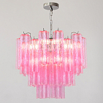 Элитная Люстра Textured Glass Pink Chandelier Ярко Розовое стекло варинант исполнения - 3 | Loft Concept в Новосибирске