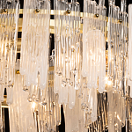 Люстра круглая с прозрачными стержнями разной длины Textured Glass Chandelier варинант исполнения - 5 | Loft Concept в Новосибирске