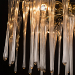 Люстра подвесная круглая в виде ветвей деревьев бронзового цвета с прозрачными подвесками-каплями Droplet Chandelier варинант исполнения - 6 | Loft Concept в Новосибирске