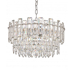 Круглая люстра с хрустальными подвесками на серебряном каркасе Gorgeous Crystal Light варинант исполнения - 10 | Loft Concept в Новосибирске