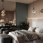 Подвесной светильник черного цвета с прозрачным стеклянным плафоном и золотистой центральной вставкой Virelia  варинант исполнения - 3 | Loft Concept в Новосибирске