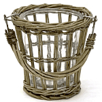Кашпо стеклянное в плетёной корзине Timber варинант исполнения - 1 | Loft Concept в Новосибирске