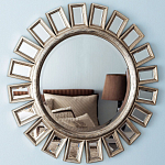 Зеркало-солнце в серебряной раме Silver Sun варинант исполнения - 1 | Loft Concept в Новосибирске