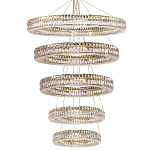 Многоярусная Люстра Elizabeth Золото Вертикальная композиция из пяти хрустальных светильников варинант исполнения - 1 | Loft Concept в Новосибирске