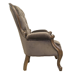 Кресло с мягкой обивкой из коричневого велюра на 4-х деревянных ножках Evelyn Classical Armchair варинант исполнения - 1 | Loft Concept в Новосибирске