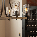 Люстра подвесная с восемью прозрачными стеклянными цилиндрическими плафонами в стиле лофт Feiss варинант исполнения - 8 | Loft Concept в Новосибирске