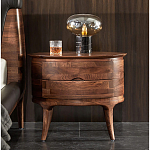 Прикроватный столик из дерева с 2-мя ящиками Moon Walnut Furniture варинант исполнения - 2 | Loft Concept в Новосибирске