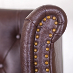 Кресло из натуральной кожи на 4-х деревянных ножках из массива бука Thomas Armchair brown варинант исполнения - 4 | Loft Concept в Новосибирске