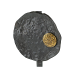 Столик приставной с абстрактным основанием и акцентом в виде золотистого диска Heavenly Space варинант исполнения - 5 | Loft Concept в Новосибирске