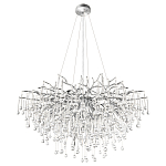 Люстра подвесная с прозрачными стеклянными подвесками в форме капель Диаметр 100 см Droplet Chandelier варинант исполнения - 14 | Loft Concept в Новосибирске