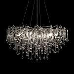 Люстра подвесная с прозрачными стеклянными подвесками в форме капель Диаметр 80 см Droplet Chandelier варинант исполнения - 6 | Loft Concept в Новосибирске