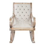 Кресло-качалка с мягкой обивкой из льна Ella Armchair beige варинант исполнения - 1 | Loft Concept в Новосибирске