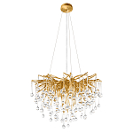 Люстра подвесная с прозрачными стеклянными подвесками в форме капель Диаметр 60 см Droplet Chandelier варинант исполнения - 2 | Loft Concept в Новосибирске