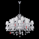 Люстра многоярусная с 30-ю белыми текстильными абажурами и хрустальными подвесками Lustre Reverie варинант исполнения - 2 | Loft Concept в Новосибирске