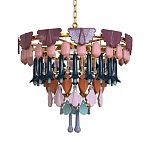 Люстра круглая с декором из разноцветных элементов в виде листьев Changing Seasons варинант исполнения - 10 | Loft Concept в Новосибирске